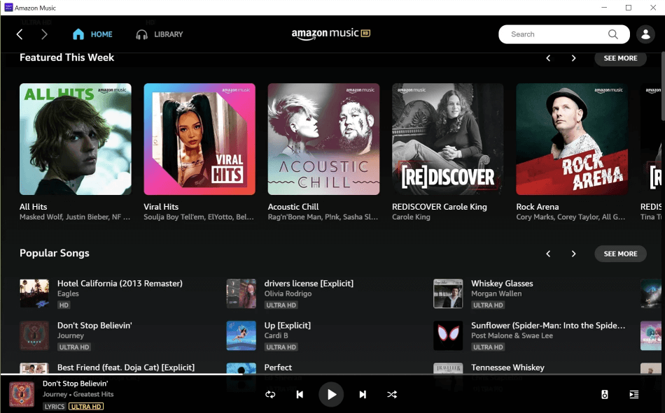 Reproductor web de Amazon Music