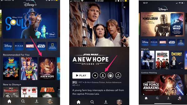 download movie on Disney+