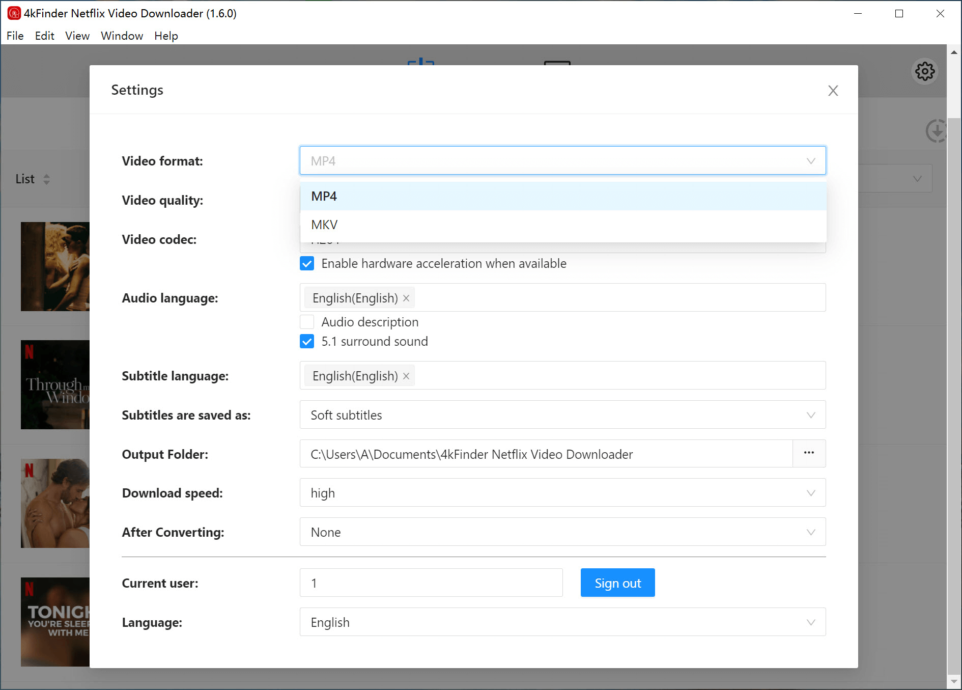 Select MP4 Format