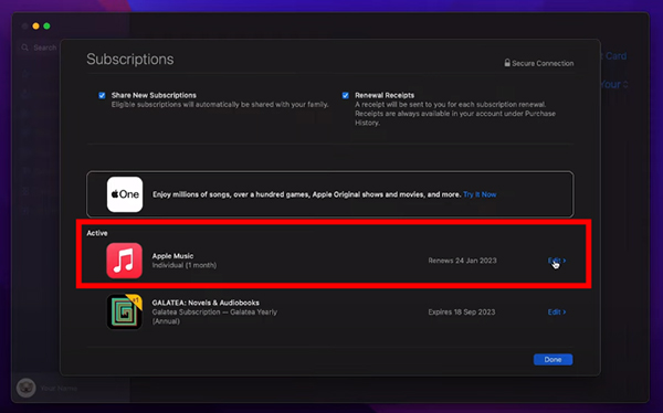 apple music subscripion mac