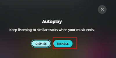 disable Autoplay on Amazon Music web player