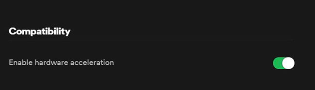 Spotifyハードウェアアクセラレーションを無効にする