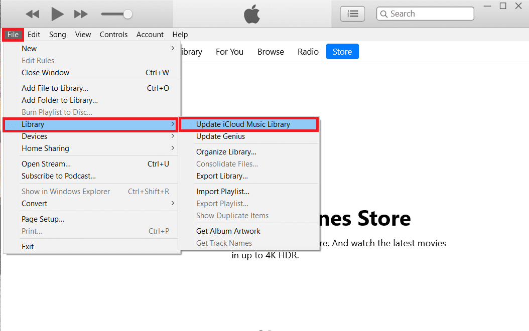 iTunes에서 icloud 음악 라이브러리 업데이트