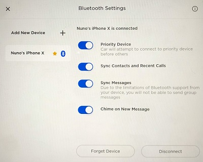 play audible on Tesla via Bluetooth