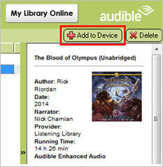 add audible books to device