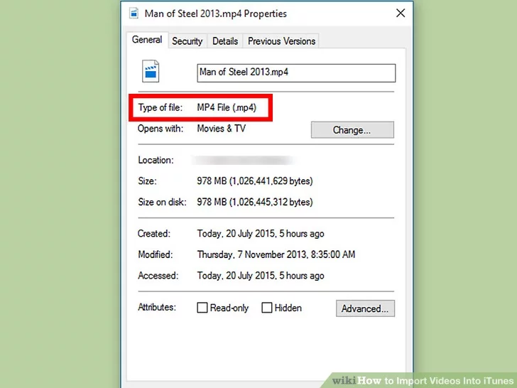 check video format in itunes
