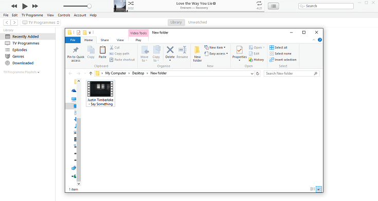 aggiungi file video su iTunes