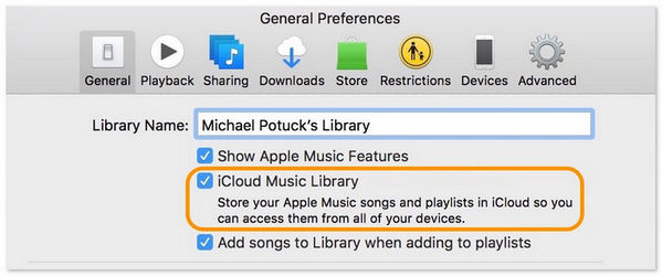 музыкальная библиотека icloud mac
