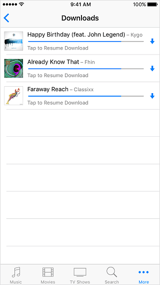 redownload iTunes tv shows on iOS