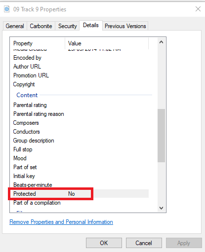 scroll down to see protected or not