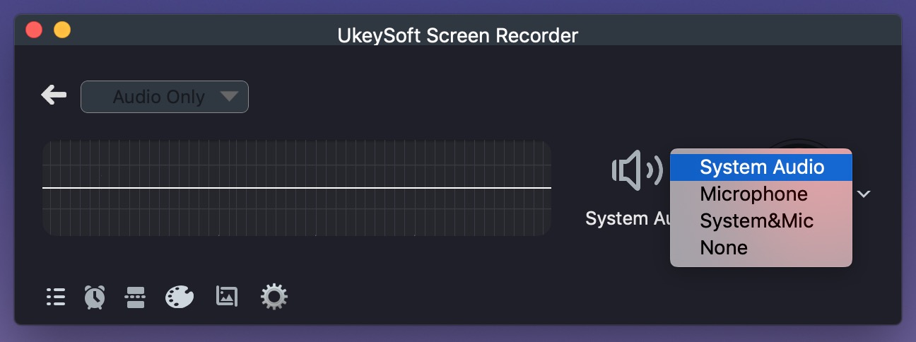 accendi l'audio del sistema