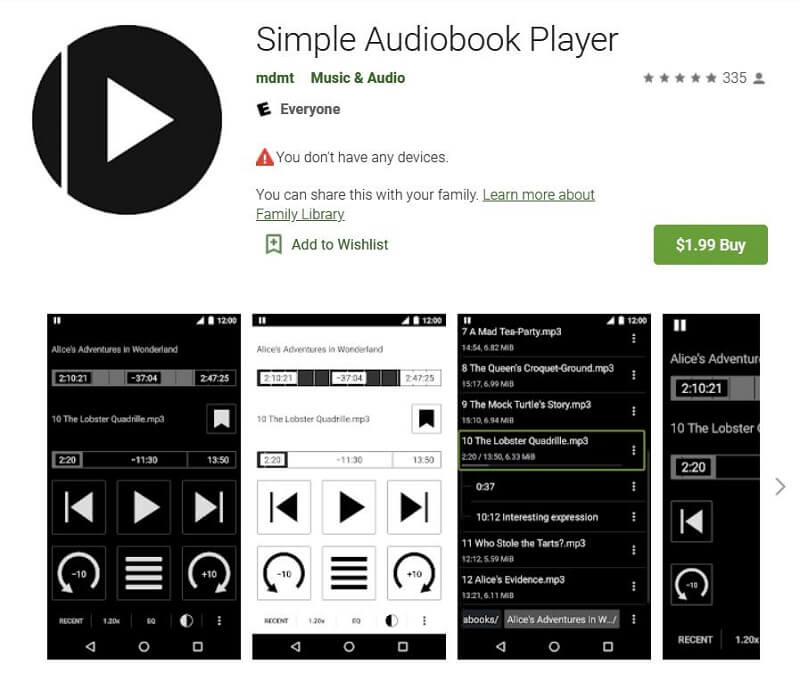 lecteur de livre audio simple