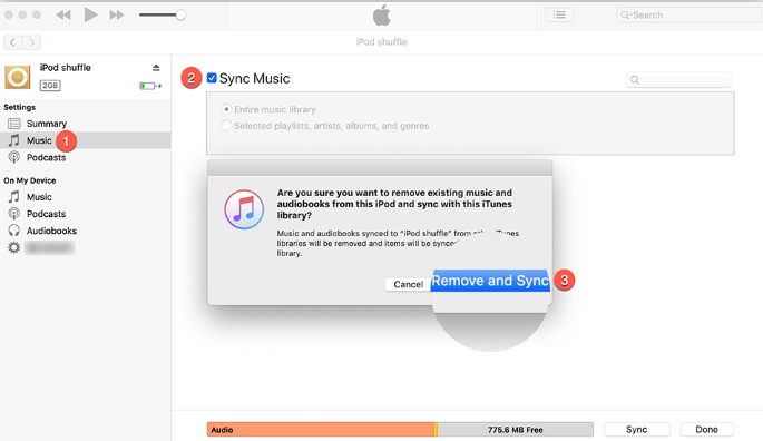 sync ipod shuffle