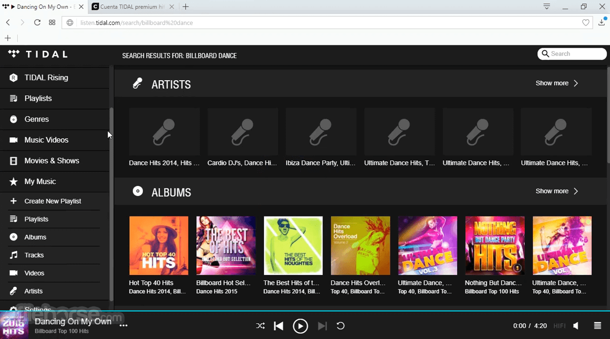 tidal web player