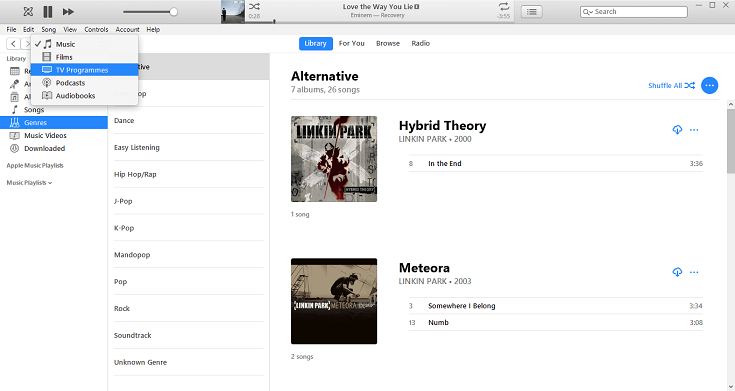view purchased iTunes shows