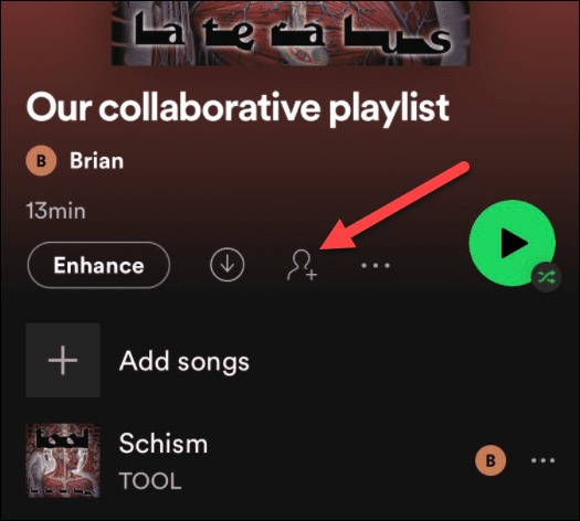 make a collaborative playlist on mobile