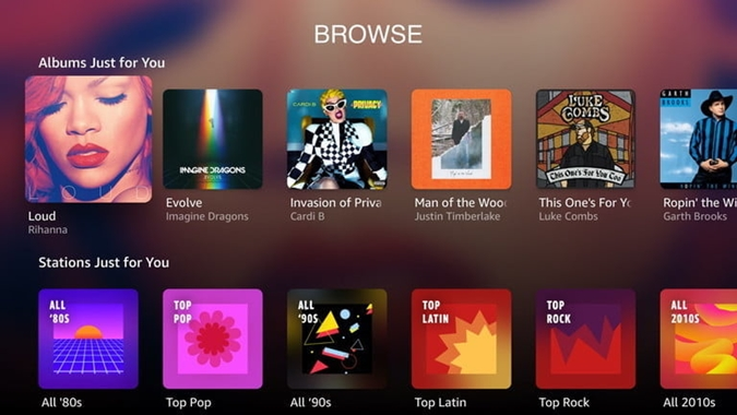 Amazon Music app on Apple TV