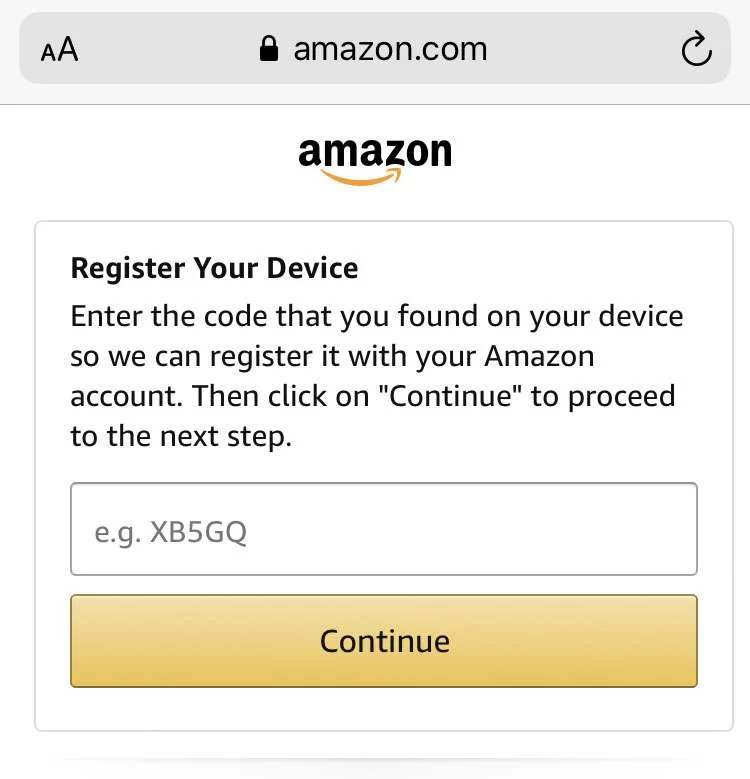 Code d'activation Amazon
