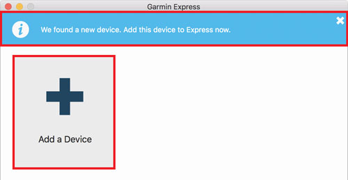 Add a Device on Garmin Express