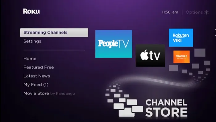 Roku home screen