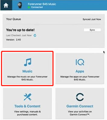 add music to garmin express