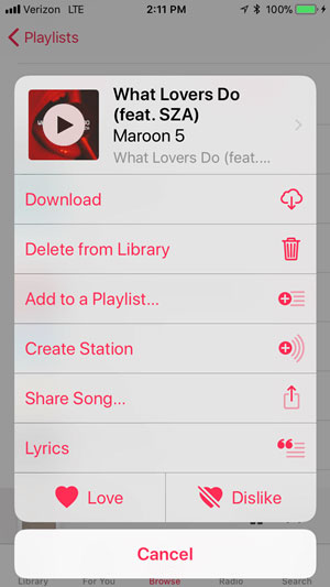 Songs zur Apple Music Playlist hinzufügen