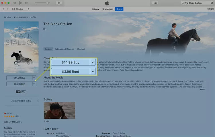 buy movie on itunes store