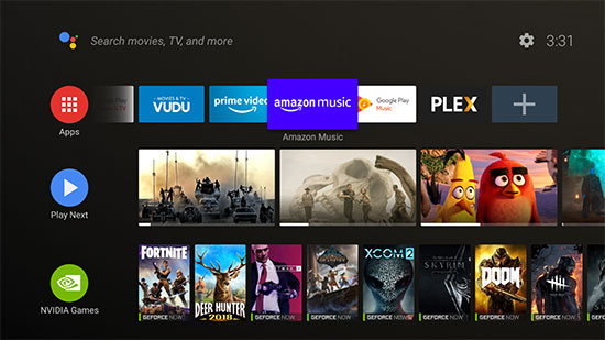 connecter amazon music à nvidia shield tv