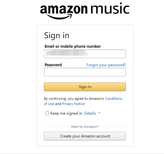 log in amazon id