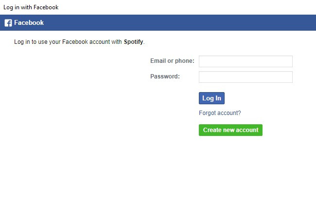 log in facebook