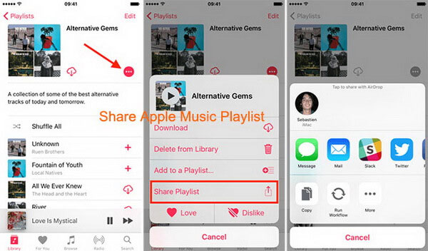 Apple Music プレイリストを共有する