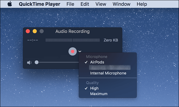 enregistrement audio sur mac