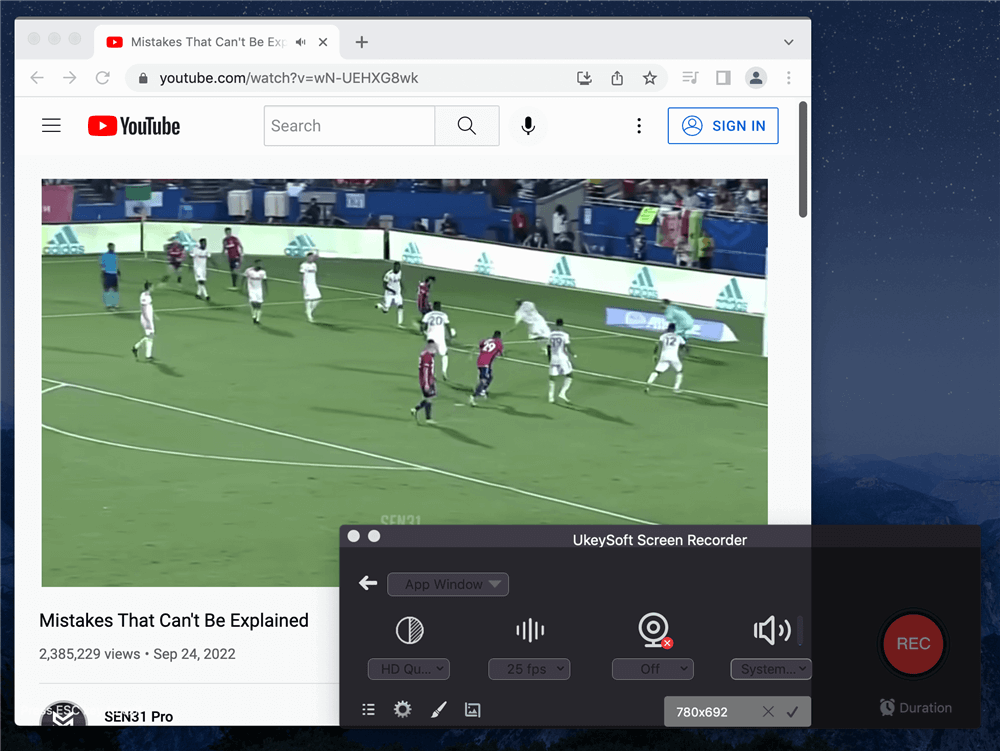 select the youtube window
