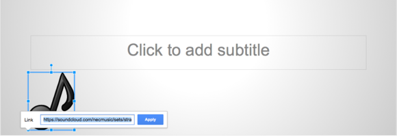 add amazon music link to Google Slides