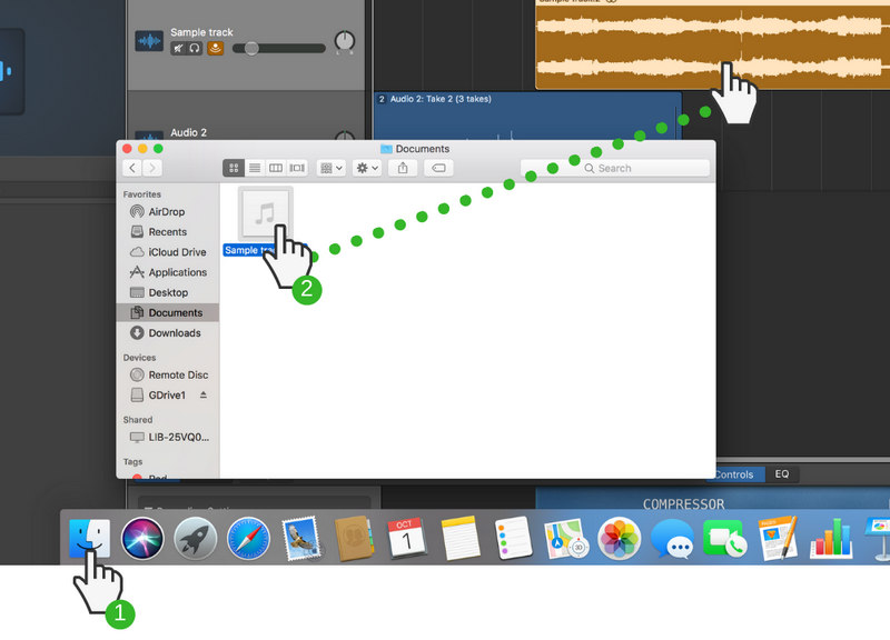 أضف موسيقى المد والجزر إلى GarageBand على نظام التشغيل mac