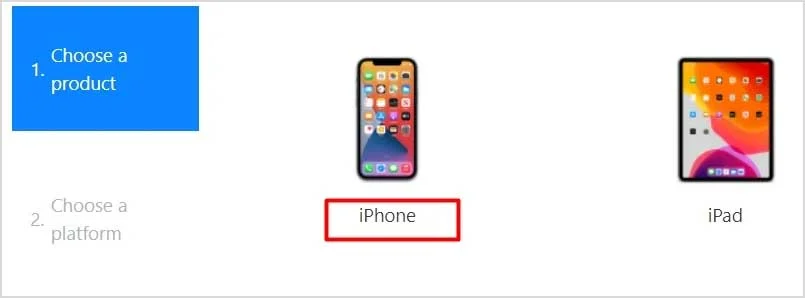 вибрати продукт iphone