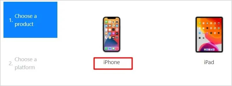 choose iphone product