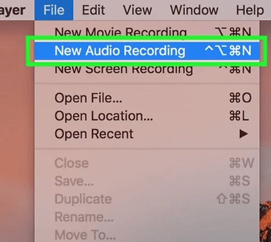 quicktime new audio recording