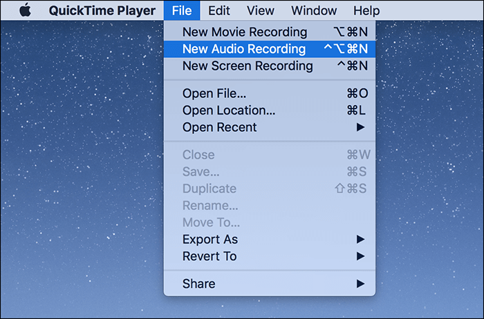 record audio in QuickTime on mac