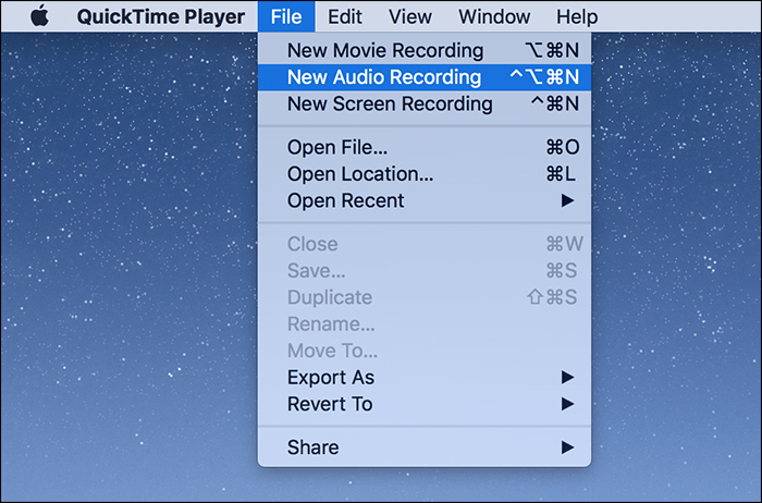 rakam audio dalam QuickTime pada mac