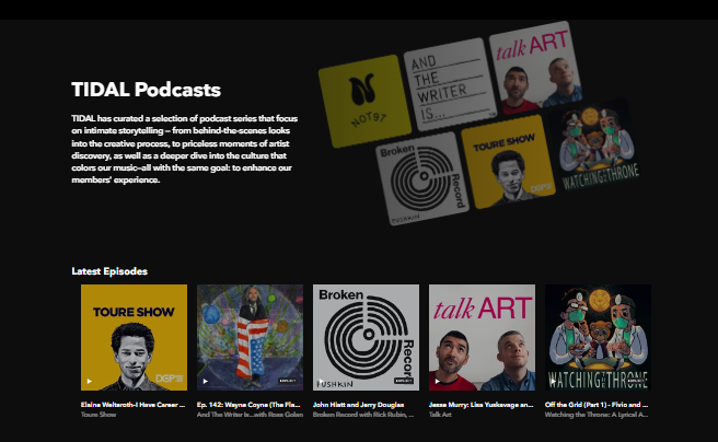 tidal podcasts