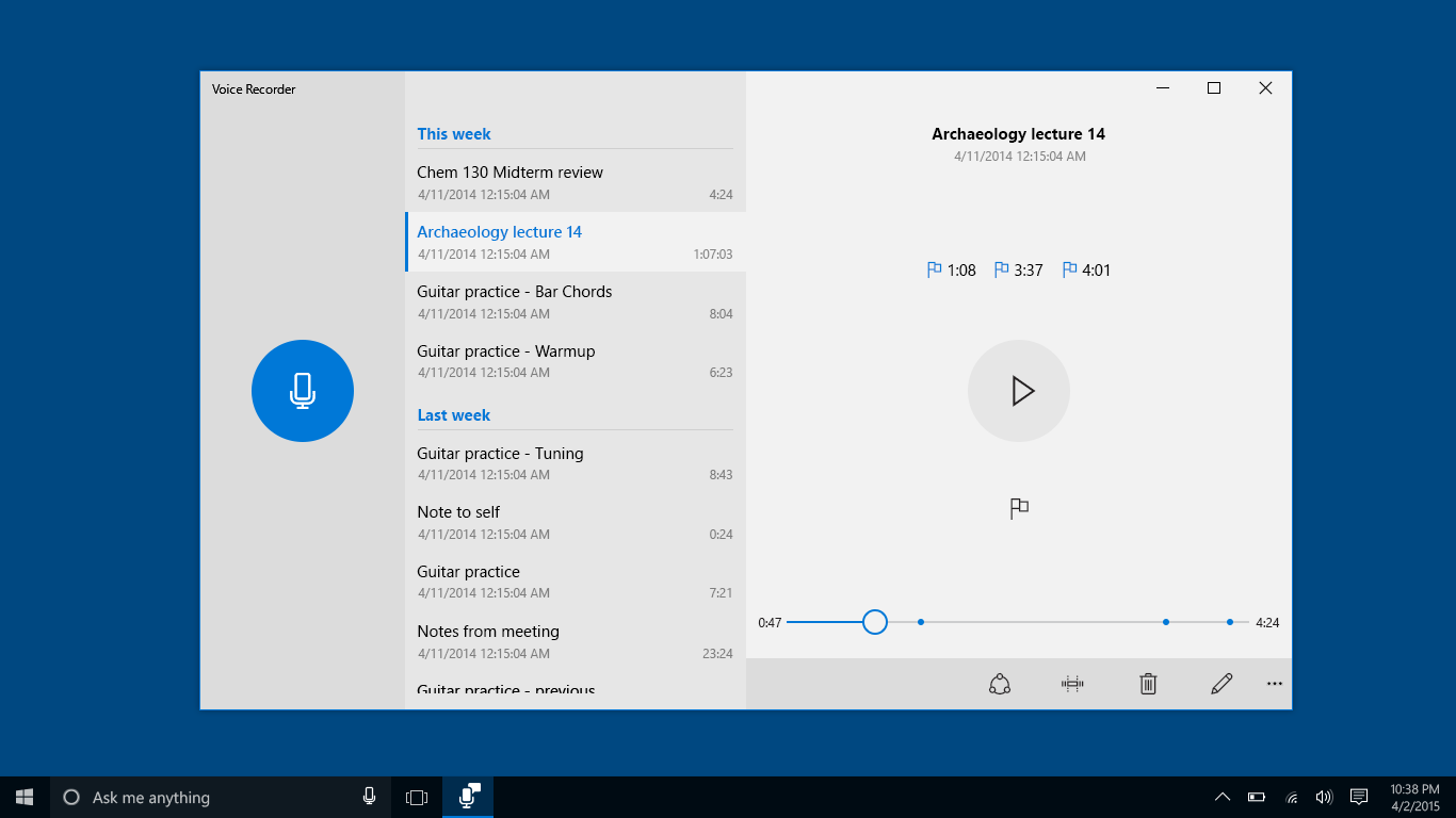 microsoft voice recorder