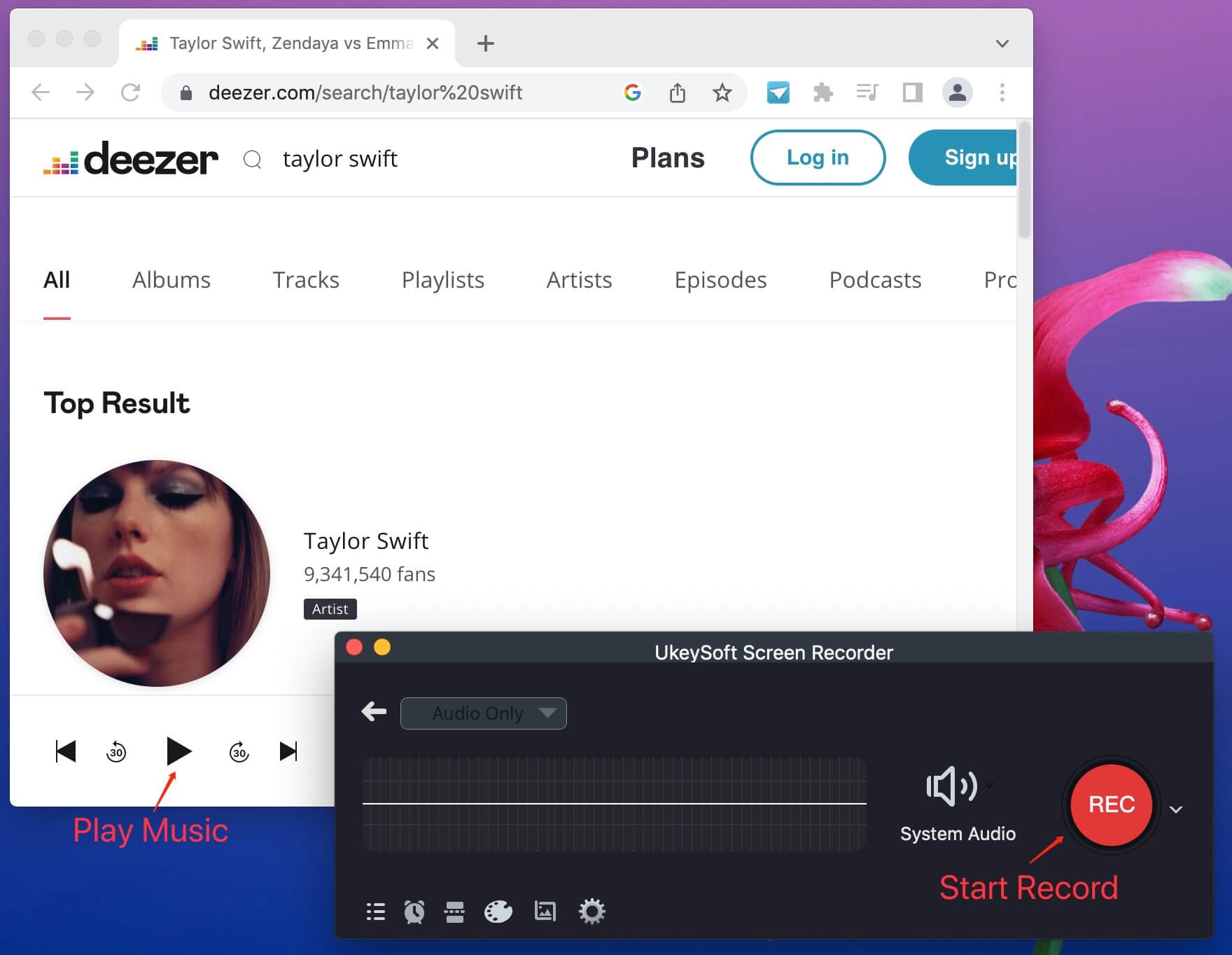 registrare musica Deezer su mp3