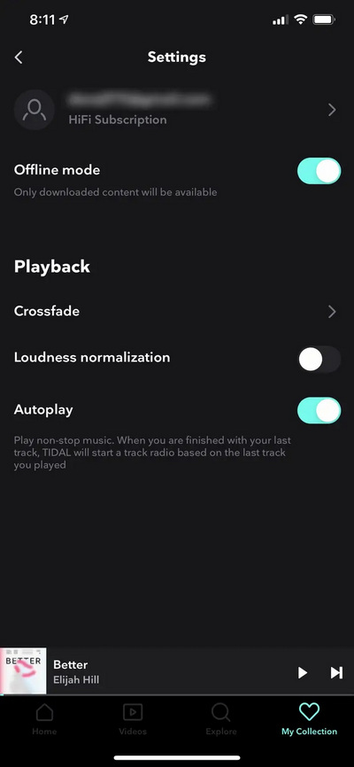Tidal Offline Mode iOS