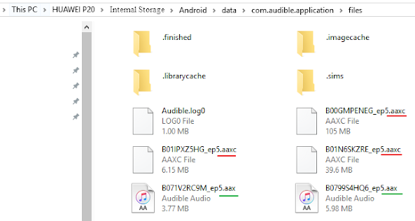 Android descargó archivos audibles en la PC