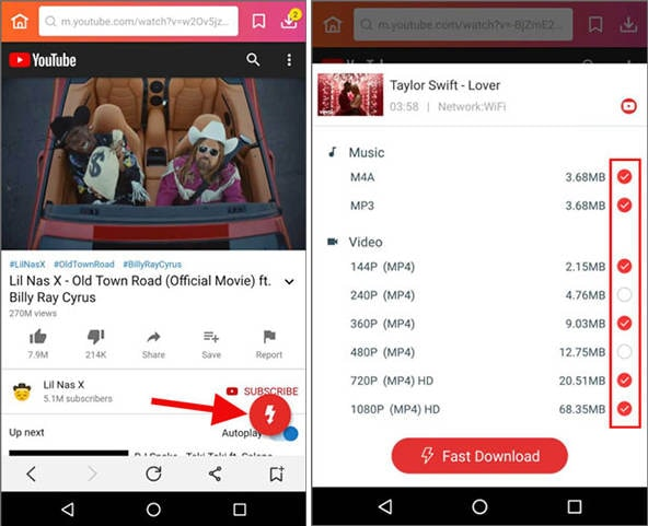 download YouTube music to Android via InsTube