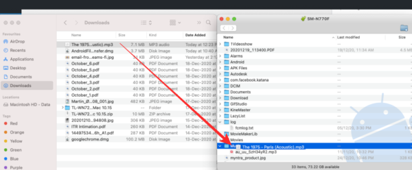 transfer youtube music from mac to android