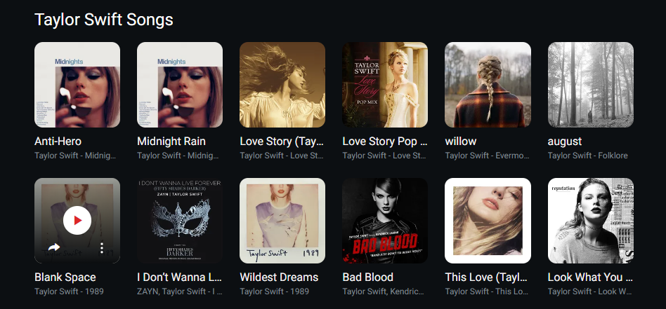 Taylor Swift songs