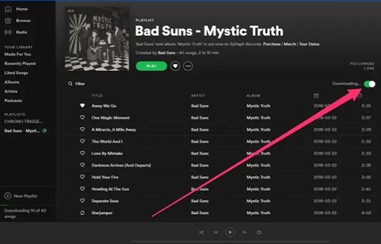 Spotify dalok letöltése számítógépre