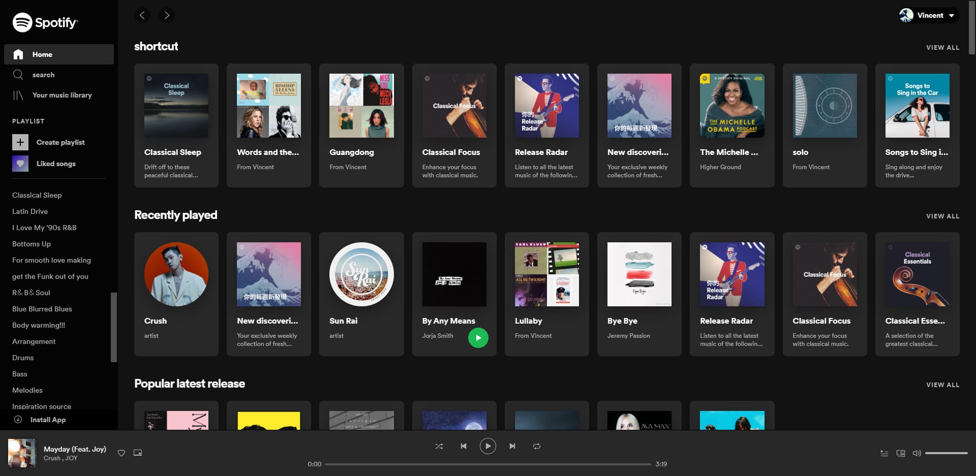 interface do spotify